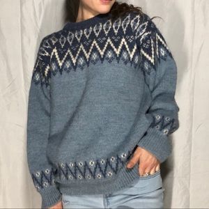 100% wool- stone blue Dale of Norway thick & warm